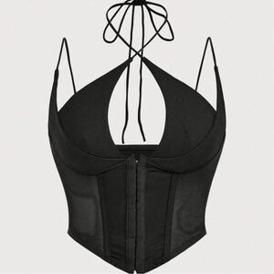 Black Halter Corset Top